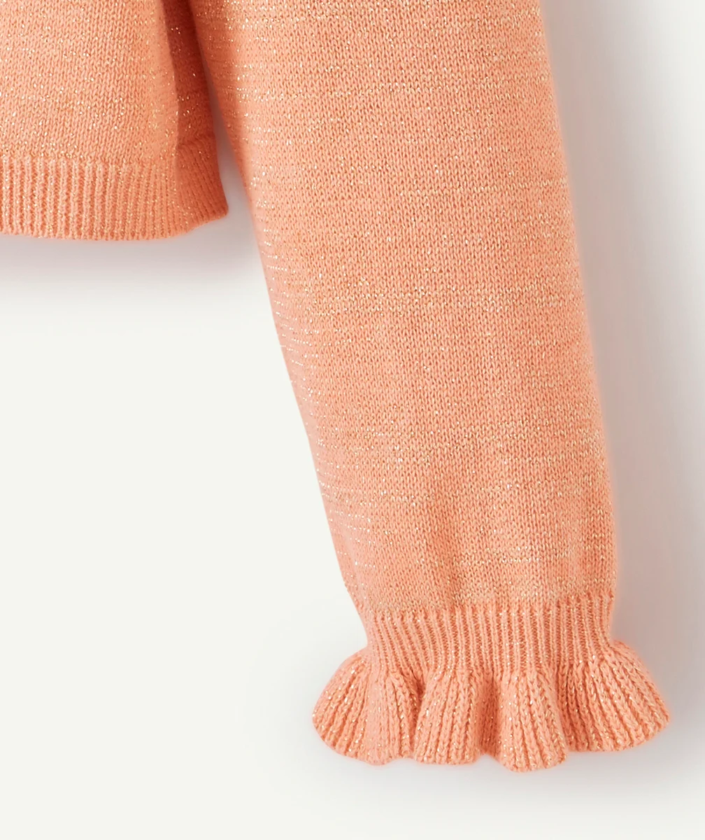 GILET COURT FILLE ROSE PAILLETÉ