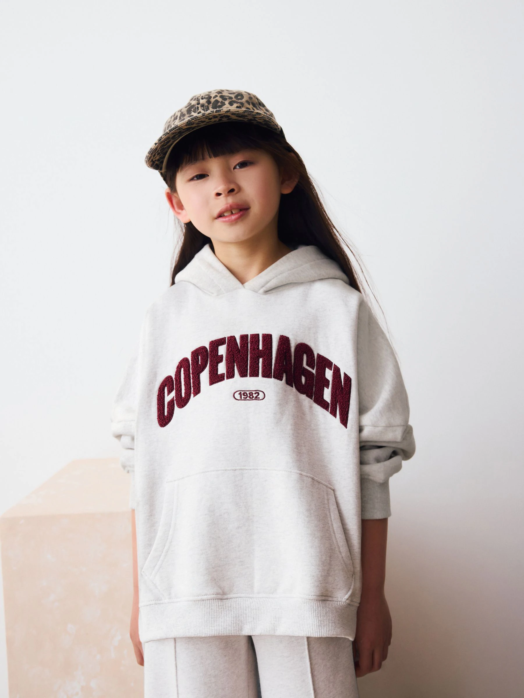 Grijs met stadsslogan - Hoodie (3 - 16 jr)