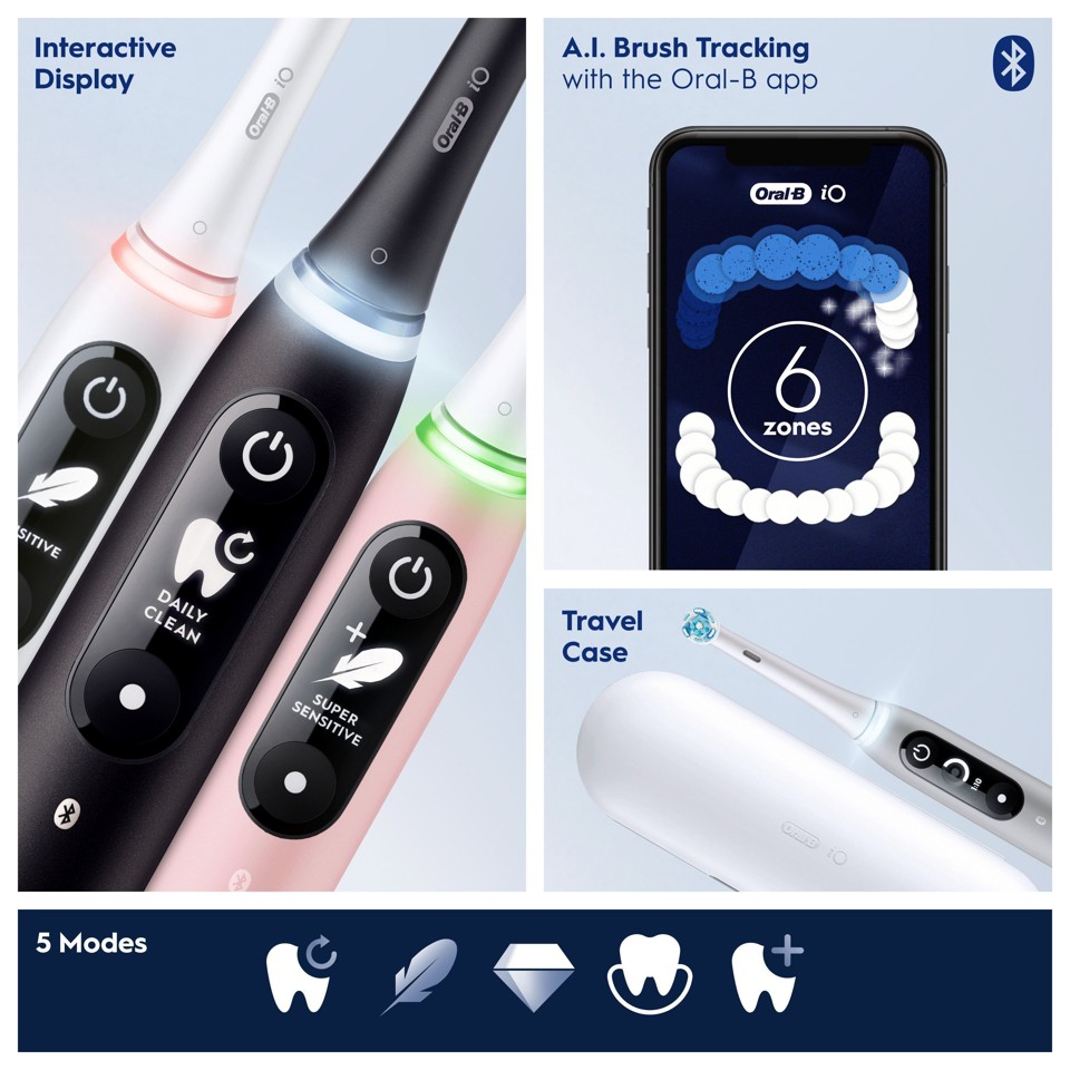 Oral-B - iO6S Hvid Elektrisk Tandbørste