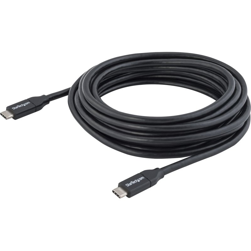 StarTech.com Câble de Charge Rapide USB-C de 4m, Charge et Synchronisation, 100W (5A) PD, USB 2.0, Certifié USB-IF - Cordon de Charge USB C Noir