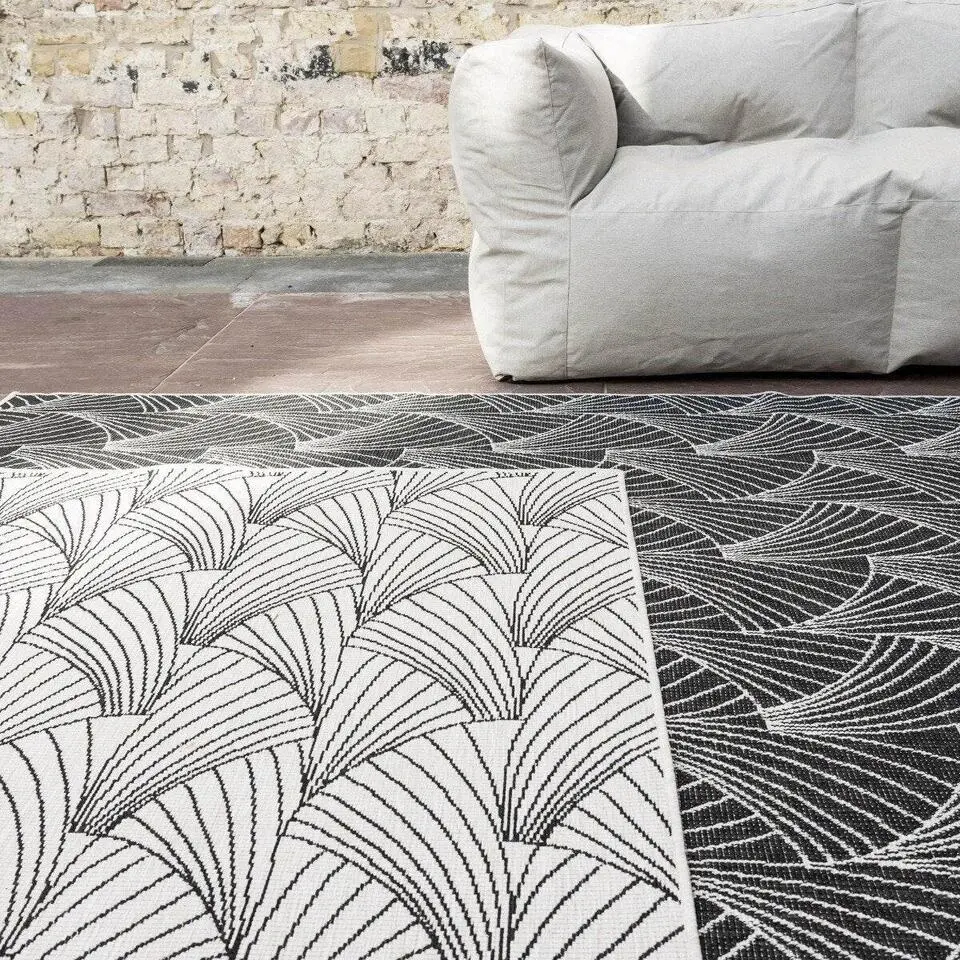 Interieur05 Buitenkleed Deco zwart/wit - 230 x 160 cm