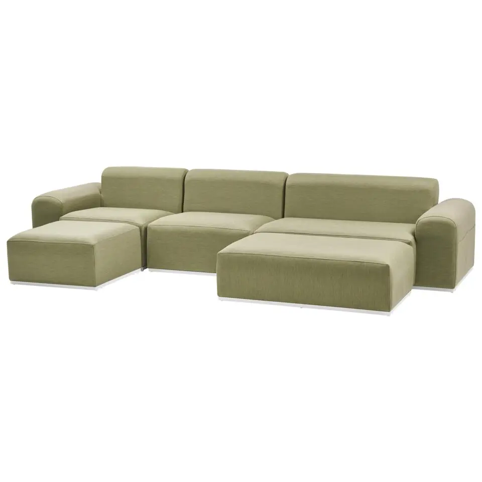 BATTIFOLLO - Loungeset modulair 7-zits - Olijfgroen - Olefine
