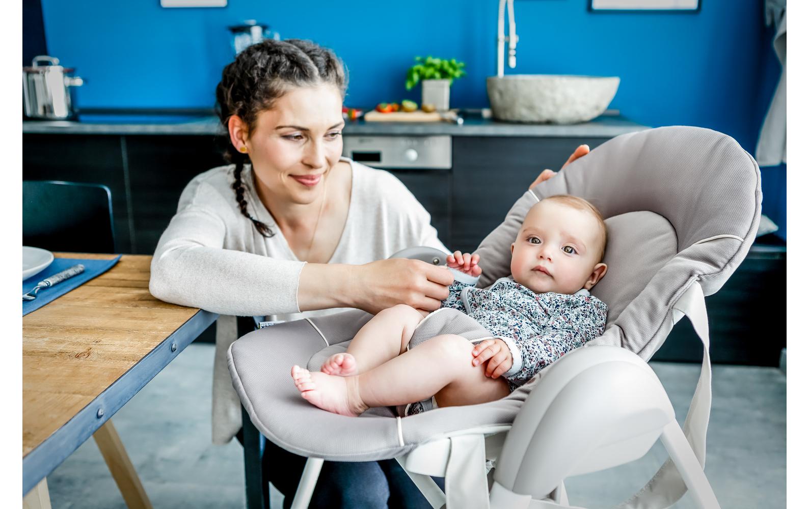 Hochstuhl Sit N Relax 3in1 Stretch Grey<br>Set mit Babysitz, Kindersitz und Wippgestell