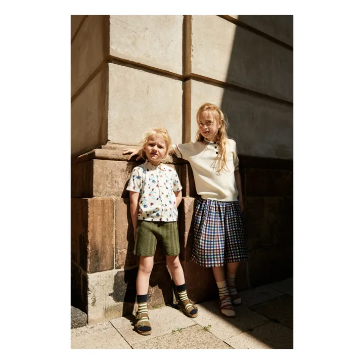FUB Short Maille Fine Structure Coton Bio | Vert olive