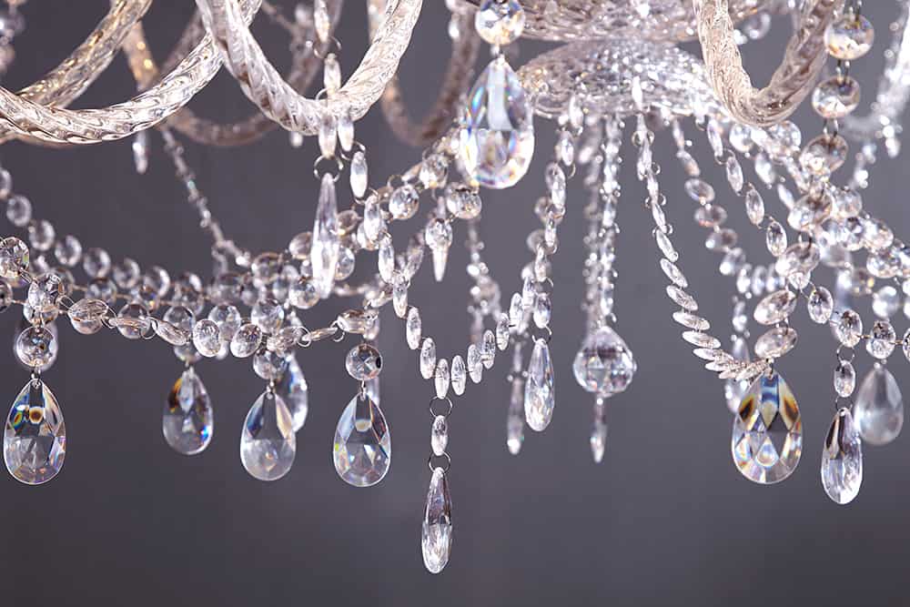 Design Kronleuchter CRYSTAL XXL 120cm klar Acryl 30-armig Kristall-Lampe