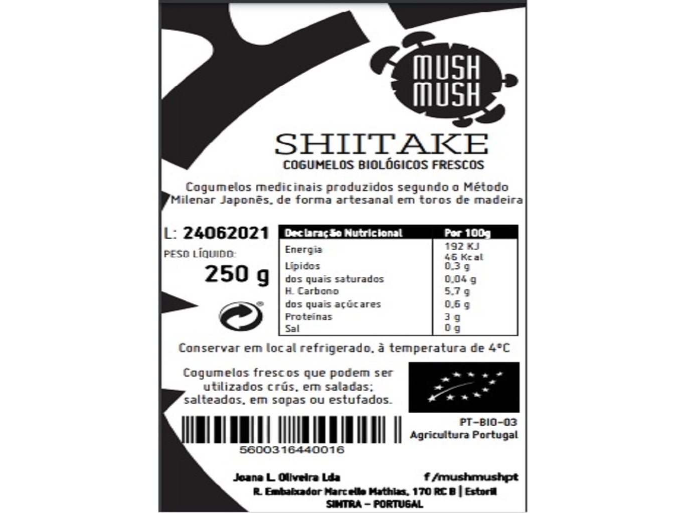 COGUMELOS MUSH MUSH SHITAKE BIO 250G