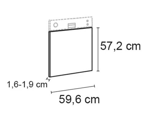 Optifit vaatwasserpaneel voor semi-geïntegreerde vaatwasser Ingvar420 BxDxH 59,6x1,6x57,2 cm antraciet mat gedemonteerd