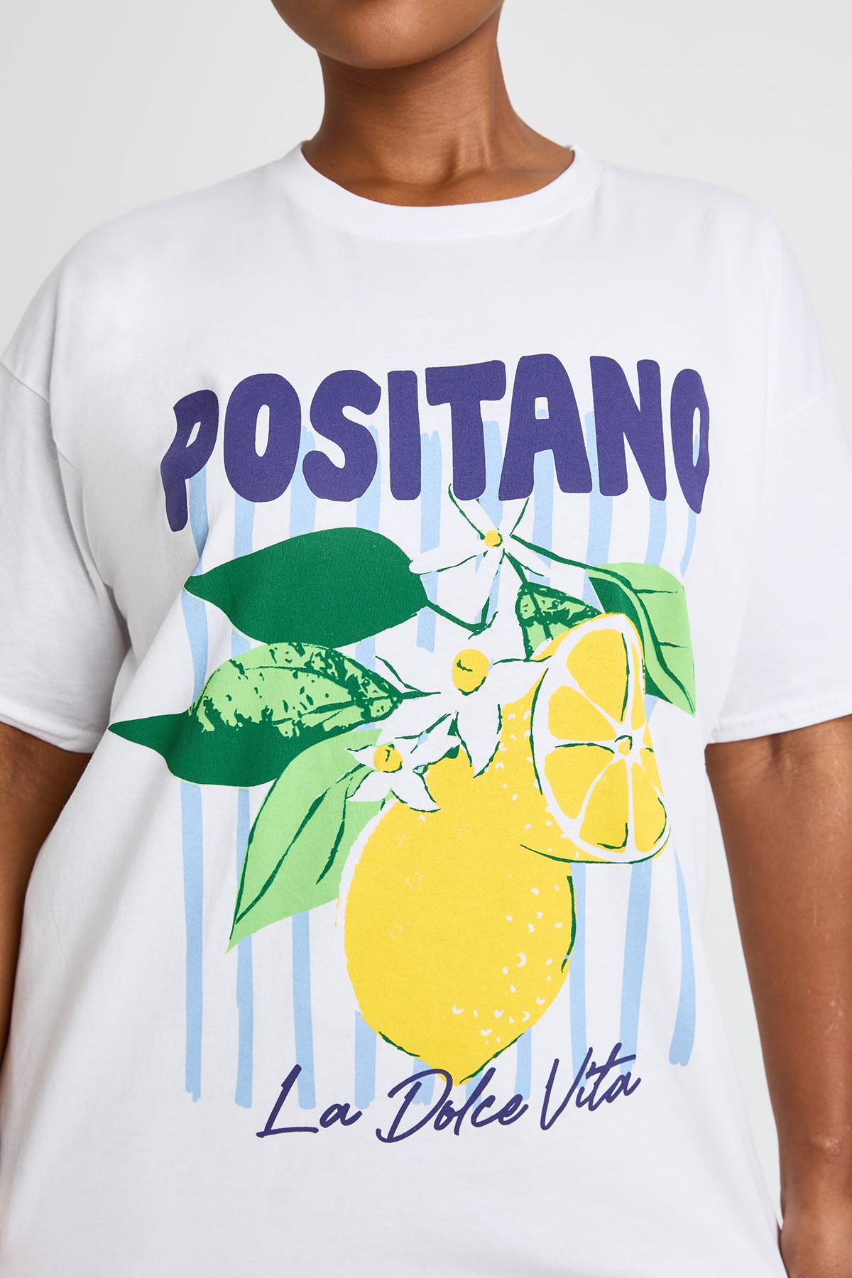 boohoo T-shirt Imprimé Positano Grande Taille