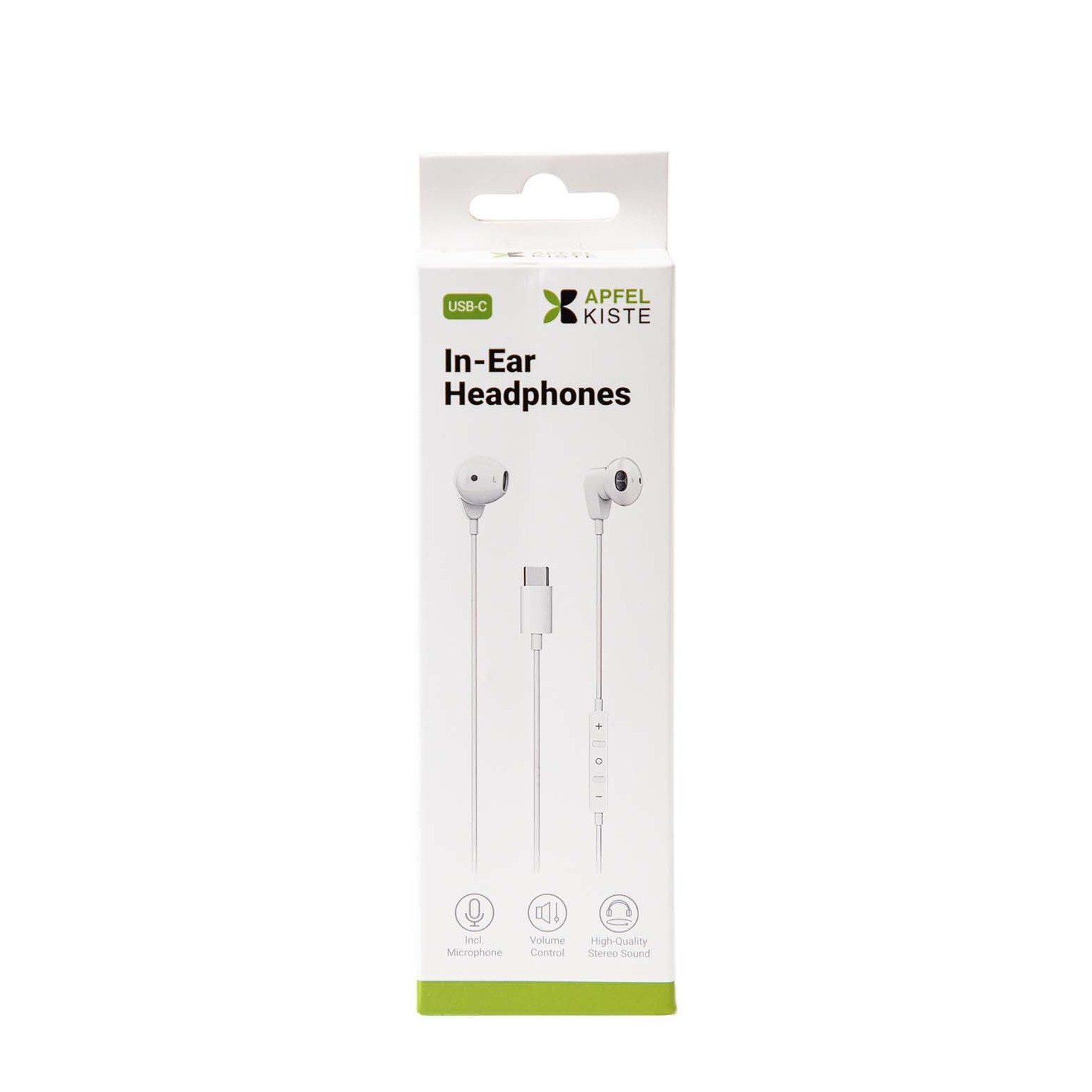In-Ear Kopfhörer USB-C Anschluss mit Mikrofon und Lautstärkeregler - Weiss