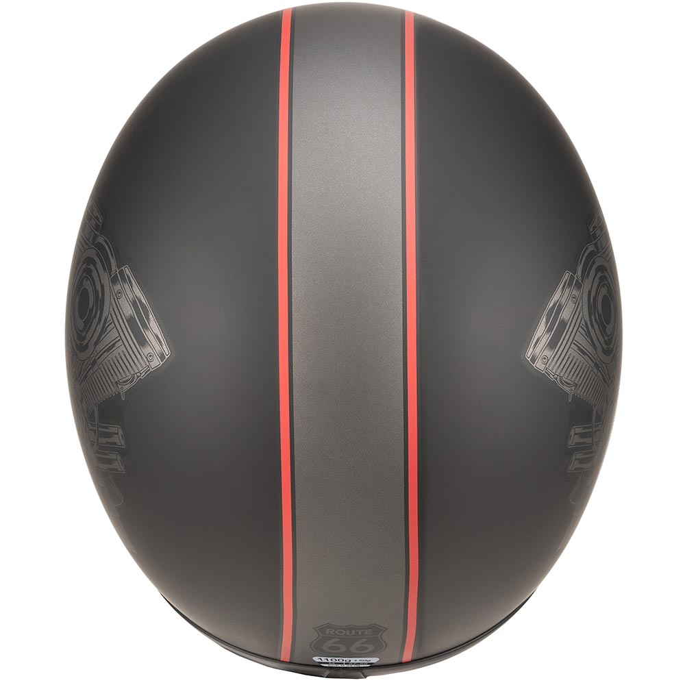 All One - Casque Alamo Evo R66 Noir Mat / Argent / Rouge