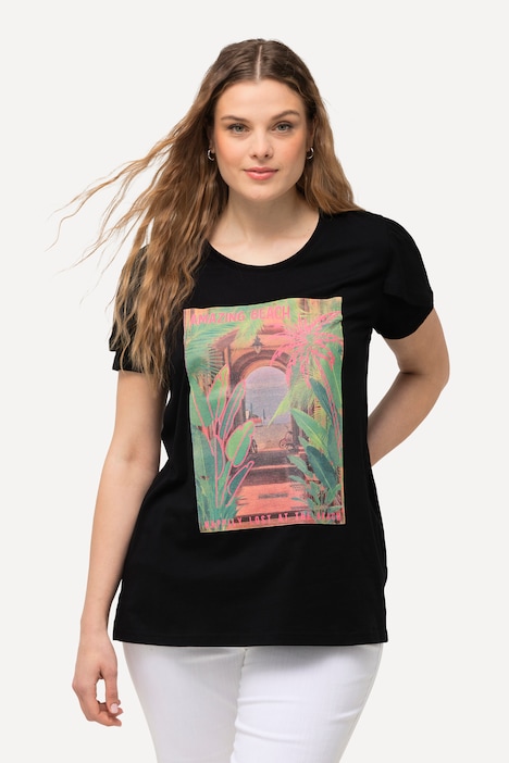 T-Shirt, bedruckt, A-Linie, Rundhals, Halbarm