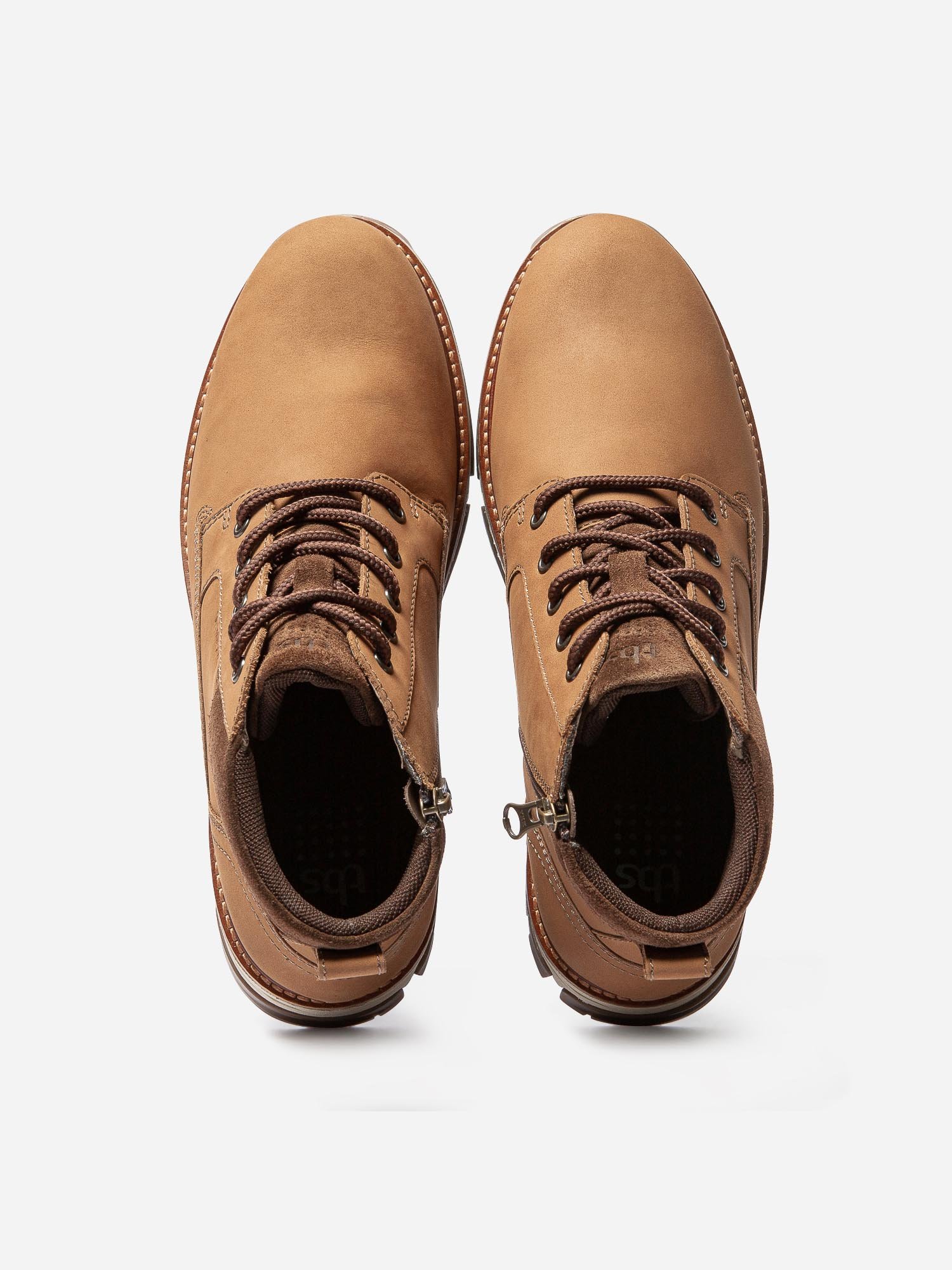 Boots Homme Confort Semelle Crantée Cuir Camel