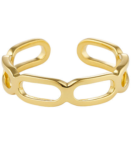 Design Letters Ring - Quadratischer Link - Gold