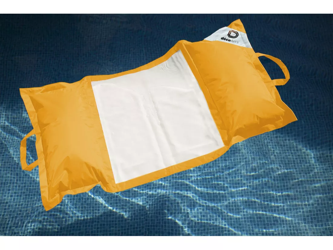 Pouf piscine en Polyester 170x90 cm Jaune miel