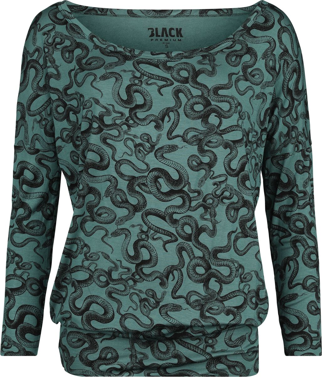 Haut manches longues imprimé serpent | Black Premium by EMP T-shirt manches longues