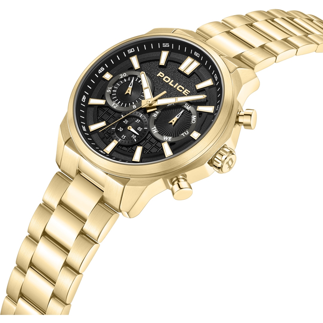 Police Rangy Day-Date Goldig / Schwarz