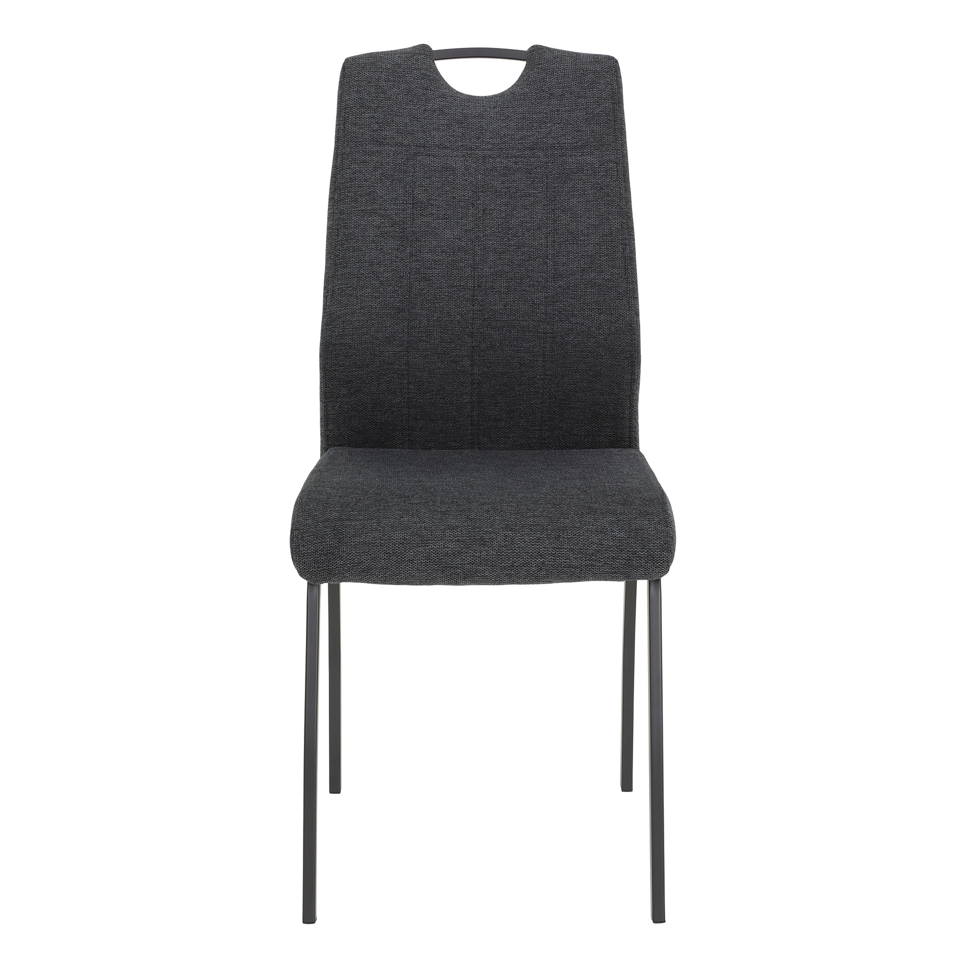4er-Set Polsterstühle - anthrazit - Webstoff
