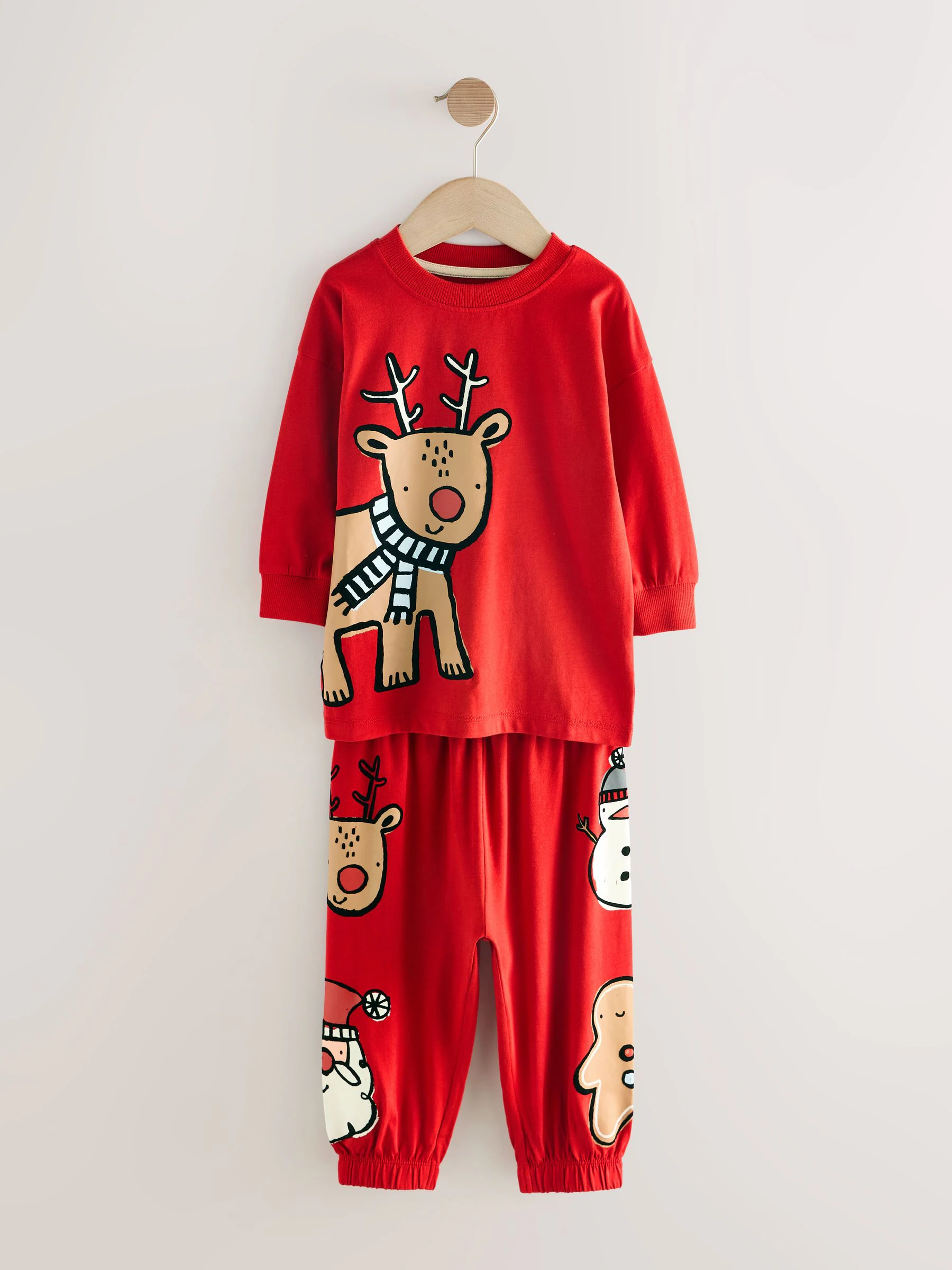 Rood rendier - Enkele kerstpyjama (9mnd-10jr)