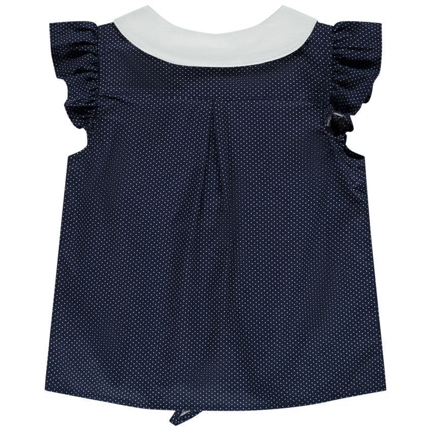 Chemise sans manches nouée à pois pour bébé fille