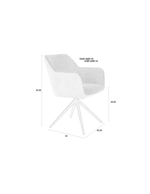Eetkamerstoel Daley beige/groen - set van 2