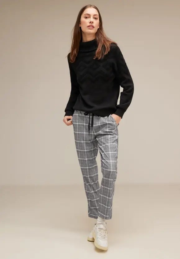 Loose Fit Karohose - pure grey