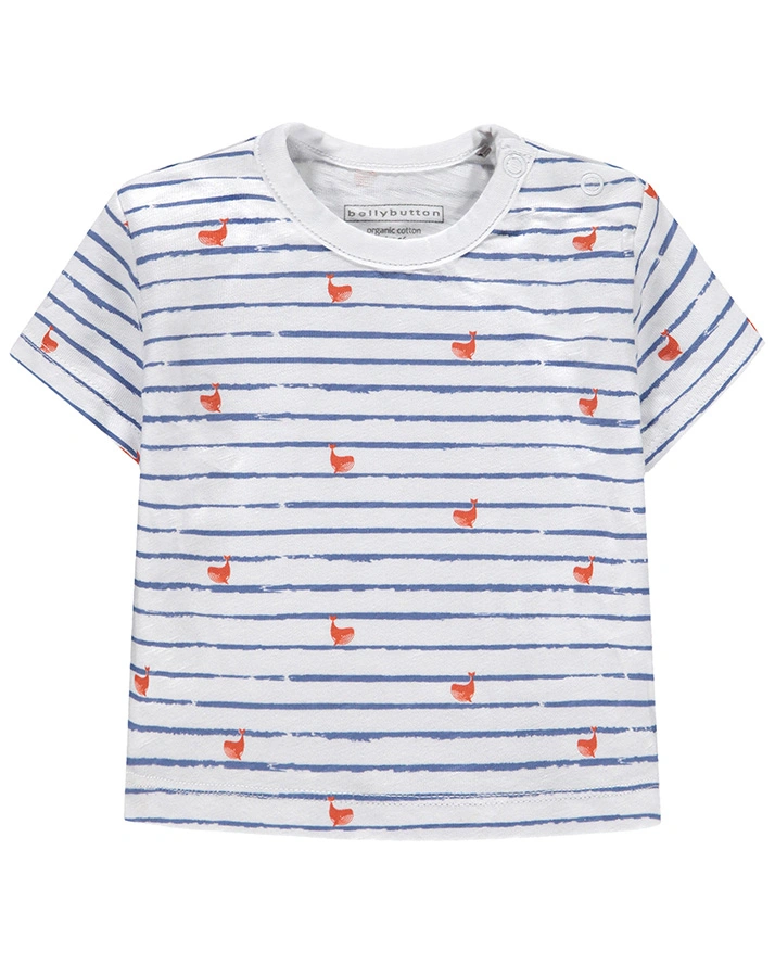 T-Shirt LITTLE WHALE AOP gestreift in weiß