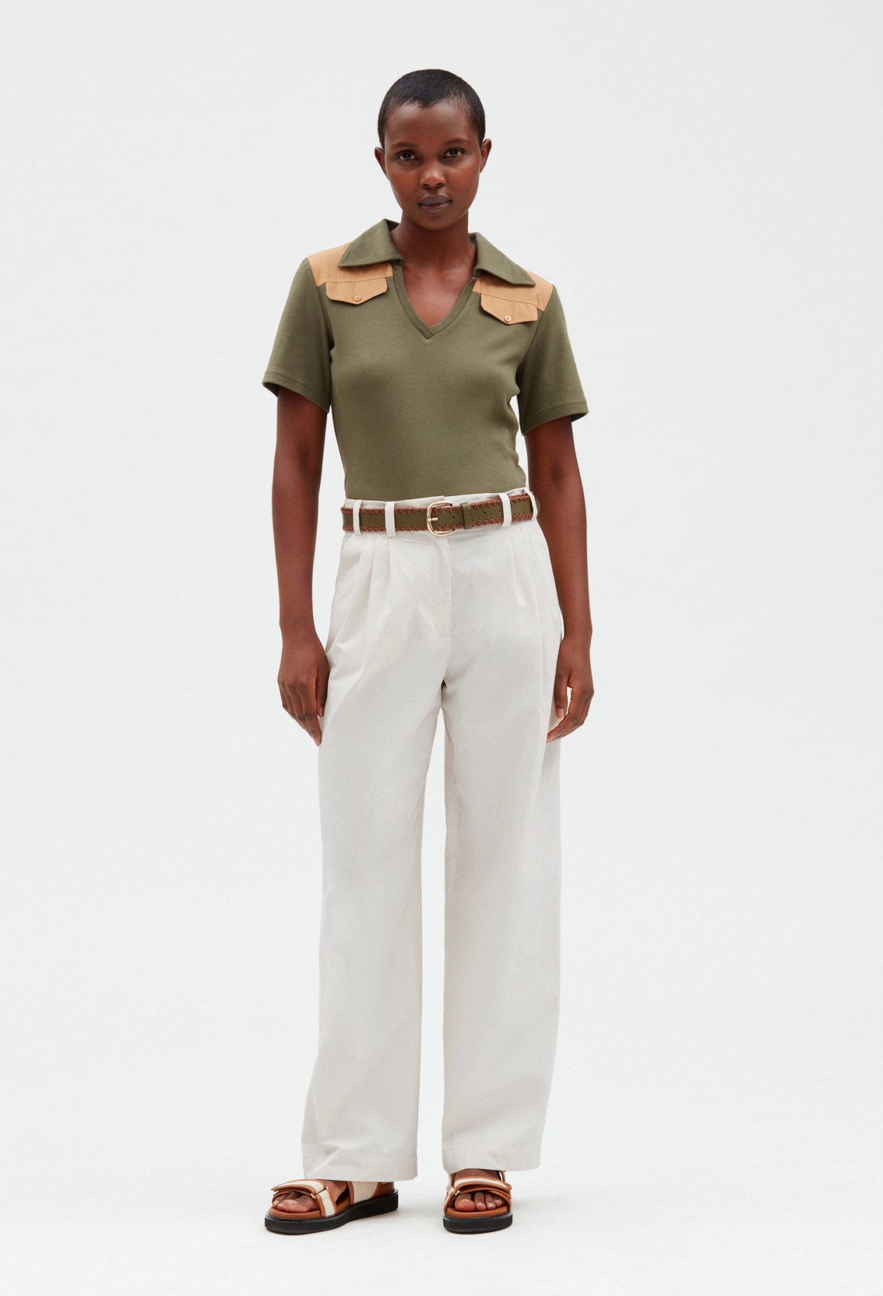 Pantalon large ivoire