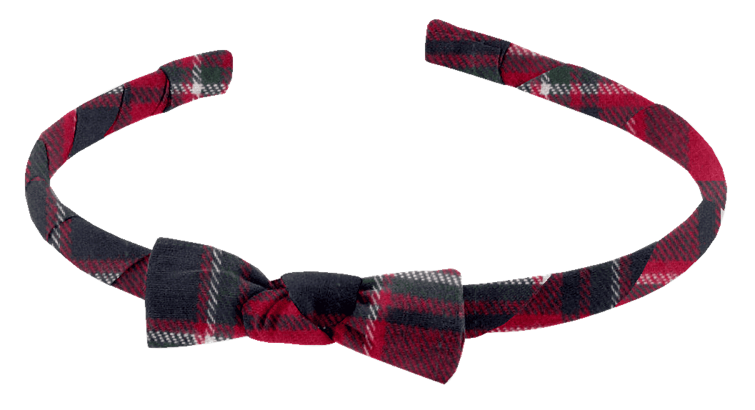 Serre-Tête Fin Tartan Rouge