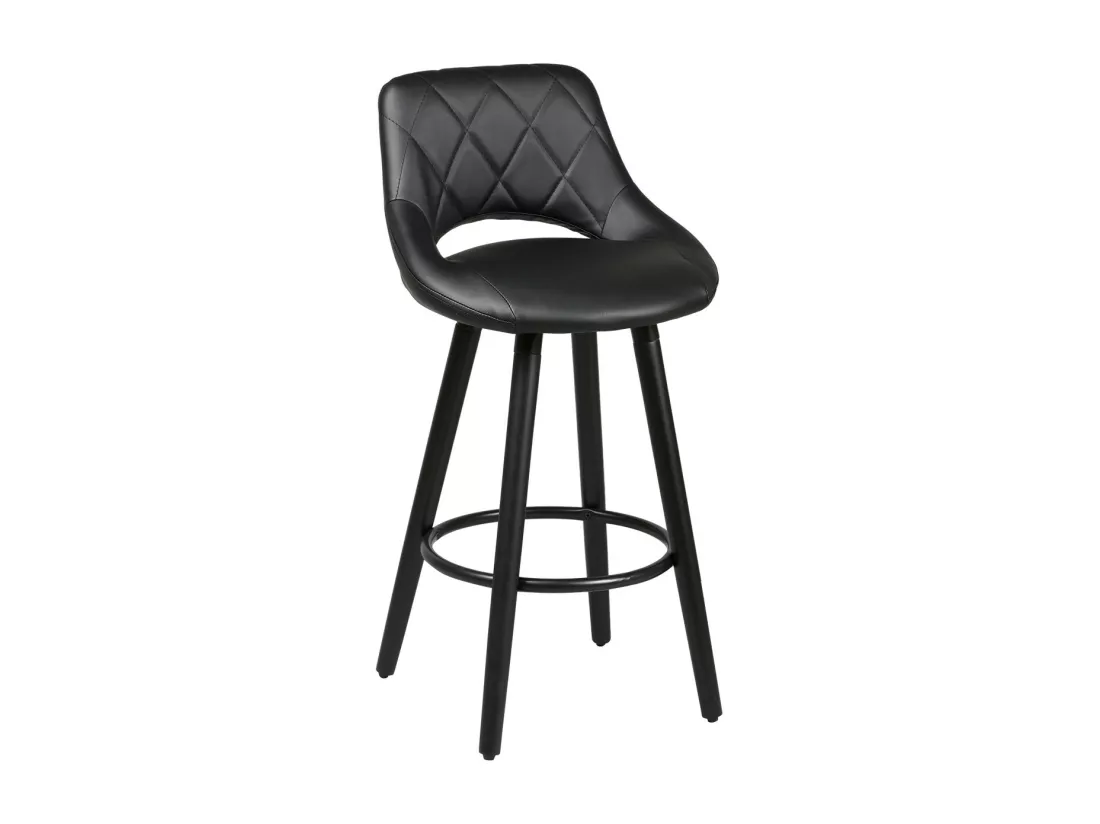 NIELS - Lot de 2 Tabourets Noir