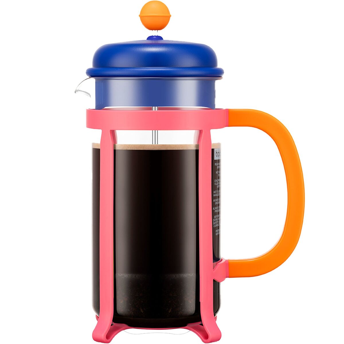 Java presskanne 8 kopper, blå/rosa
