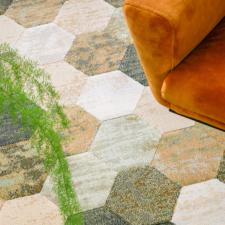 Rond modern vloerkleed - Amado Groen 6444 | Zacht