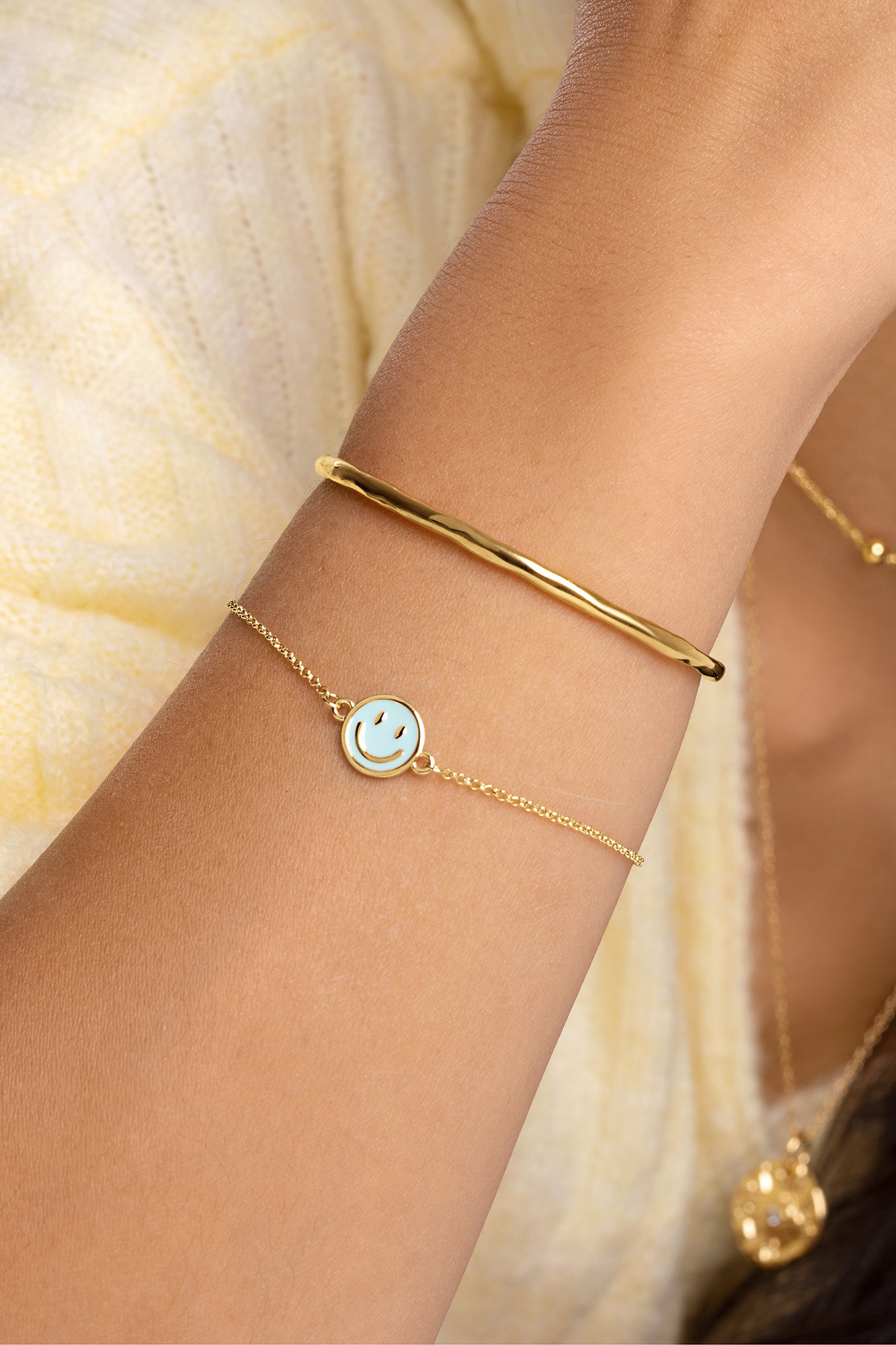 Pulseira de bengala dourada