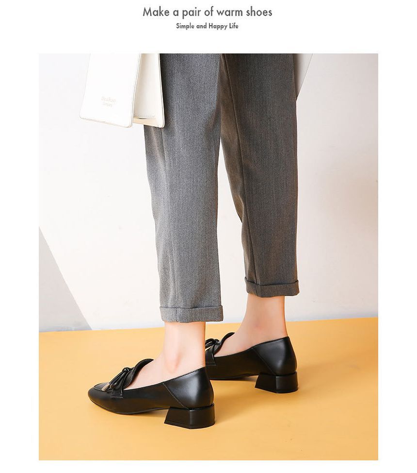 Anran - Loafers met blokhak en strik