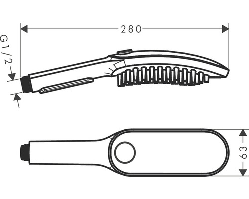 hansgrohe DogShower ovale handdouche 150 x 63 mm wit 26640700