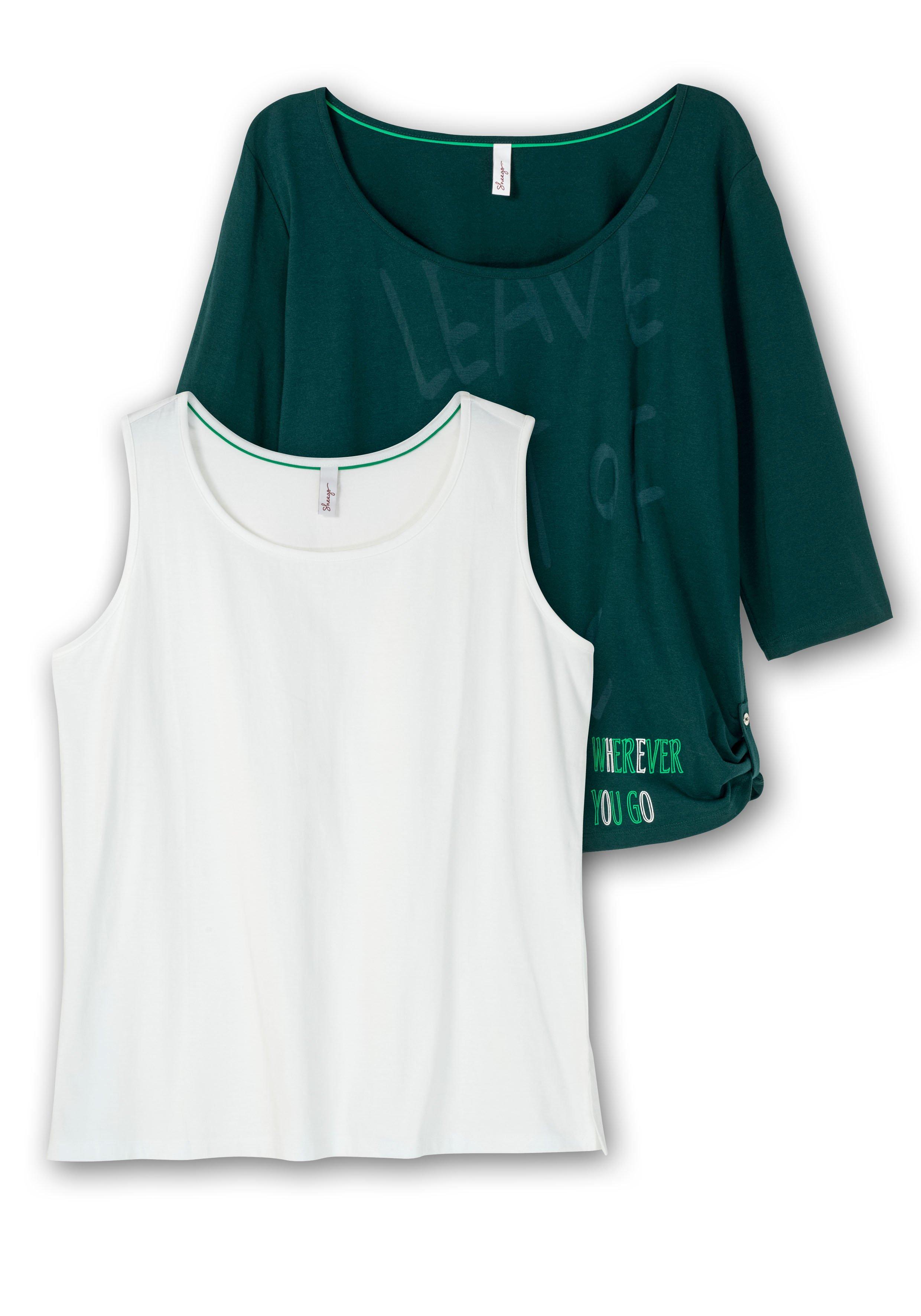 Set aus Top und 3/4-Arm-Shirt mit Ausbrennerdruck