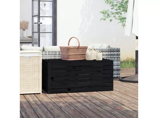 Boîte de jardin noir 101x50,5x46,5 cm bois massif de pin