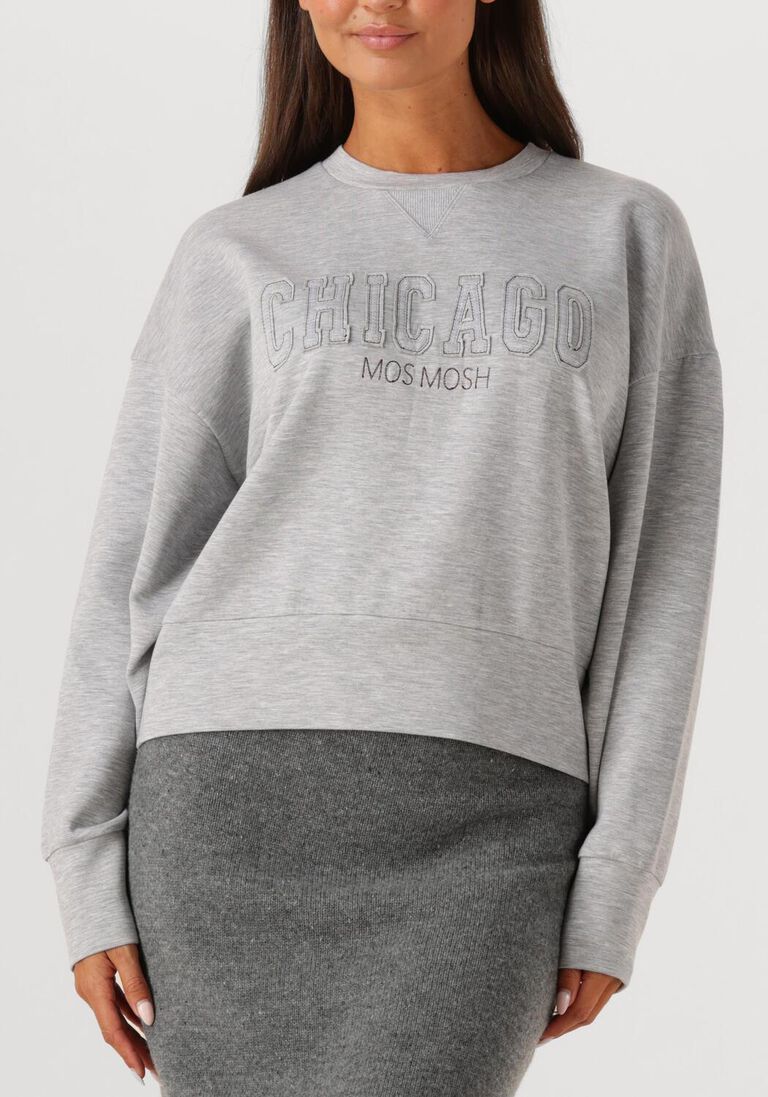 lichtgrijze mos mosh sweater mmrenzi o-ls sweatshirt