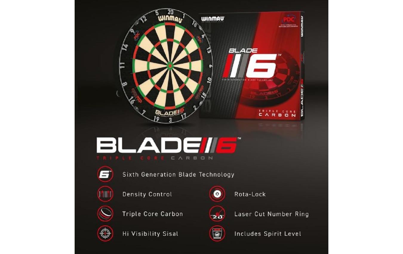 Dartboard Blade 6 Triple Core Carbon<br>Dartscheibe