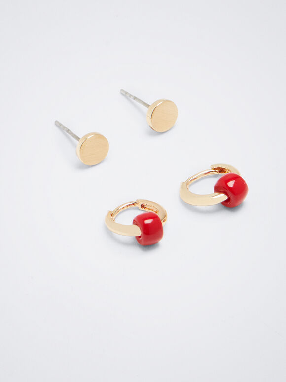 Conjunto de brincos - Vermelho