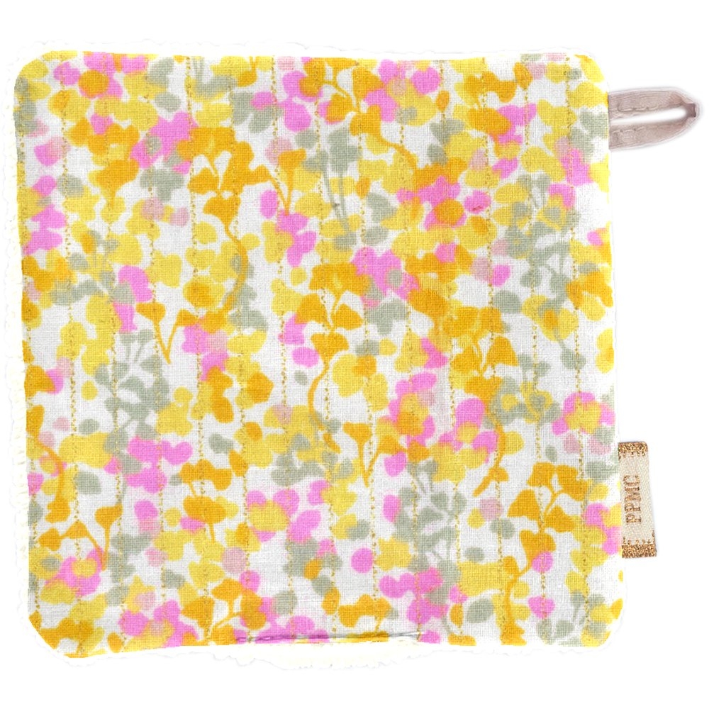 Carré Démaquillant Lavable Mimosa Jaune Rose
