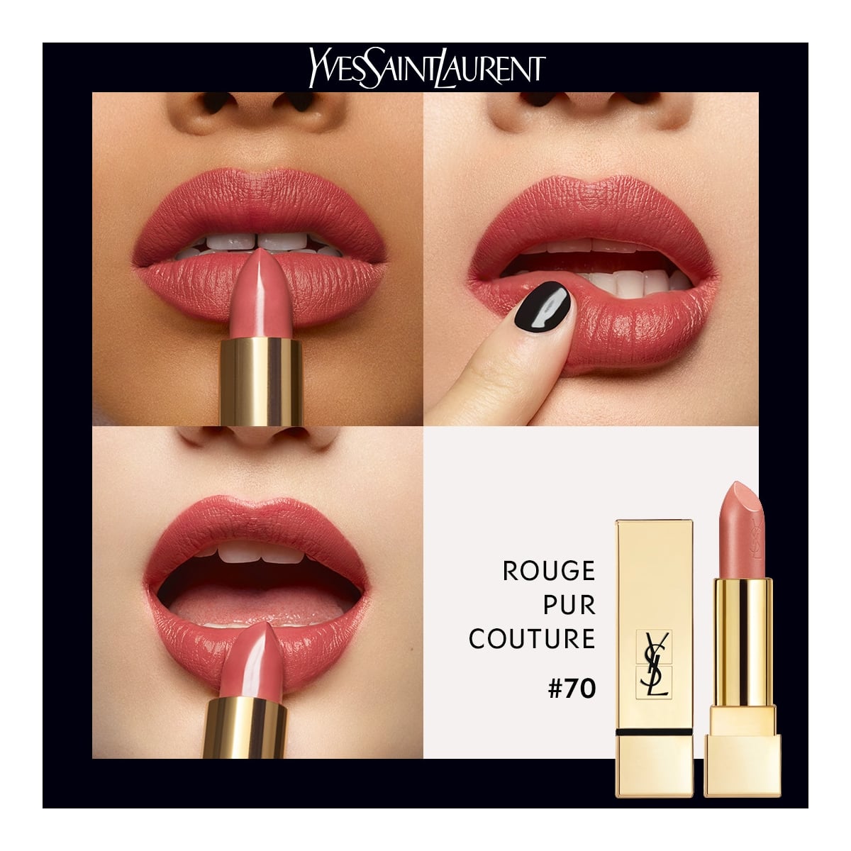 YVES SAINT LAURENT Rouge Pur Couture Rouge à Lèvres Satiné Longue Tenue et Confort