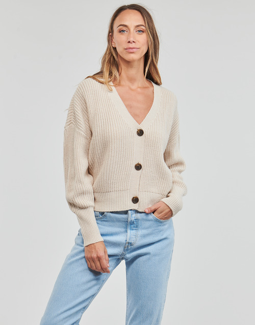 Vero Moda - VMLEA LS V-NECK CUFF CARDIGAN NOOS - Ecru