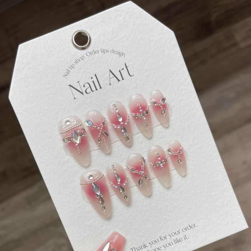 eovda - Rhinestone Faux Nail Tips
