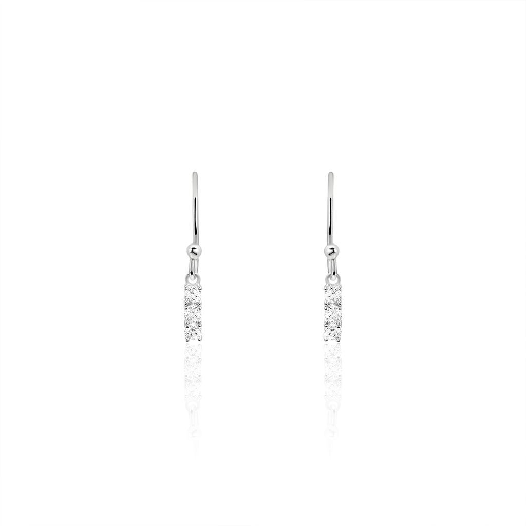 Boucles D'oreilles Pendantes Lauren Argent Blanc Oxyde De Zirconium