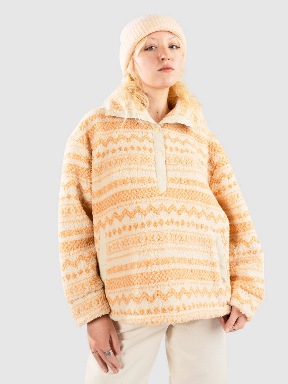 Rip Curl La Isla Polar Fleece Zip Hoodie off white