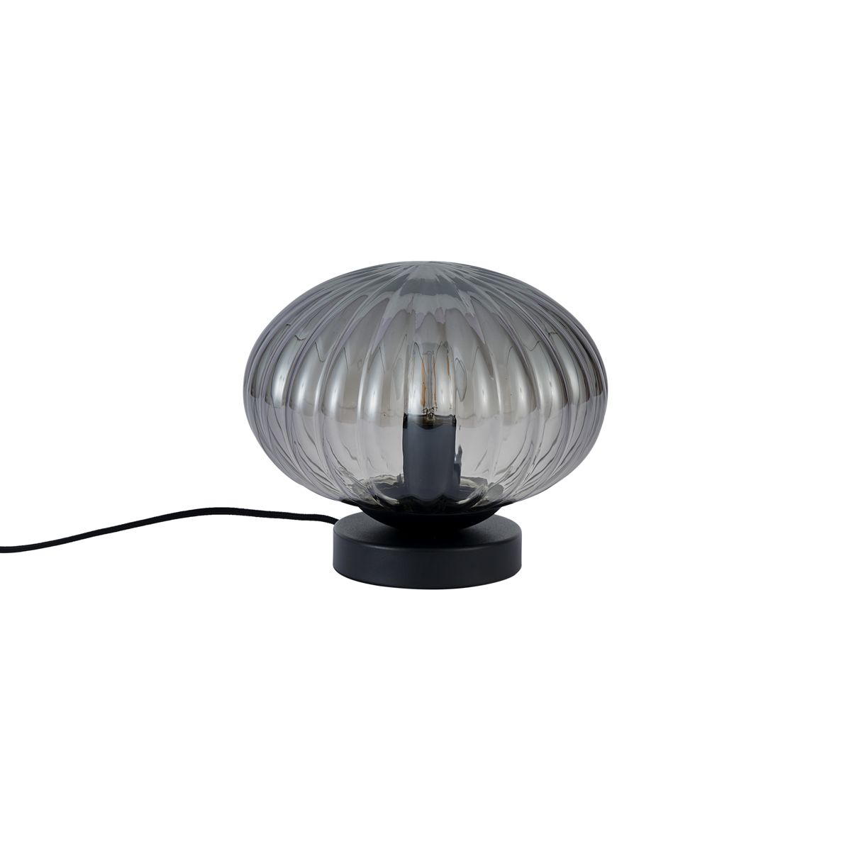 Design tafellamp zwart met smoke glas - Mochi