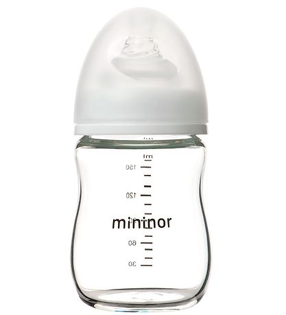 Mininor Babyflasche - Glas - 160 ml - Weiß