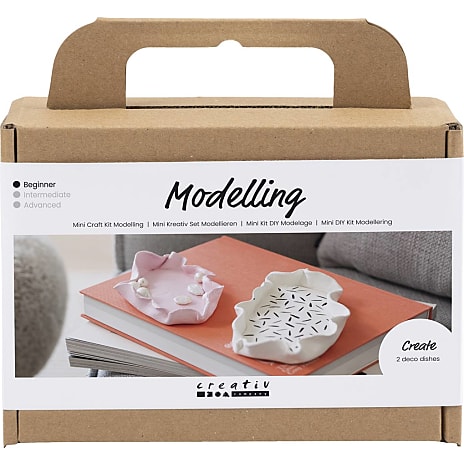 Mini DIY kit modellering skål - lyserød og sort