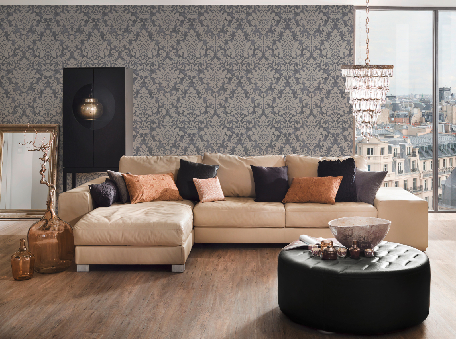 Vliestapete TRENDWALL - grau-beige - 10 Meter