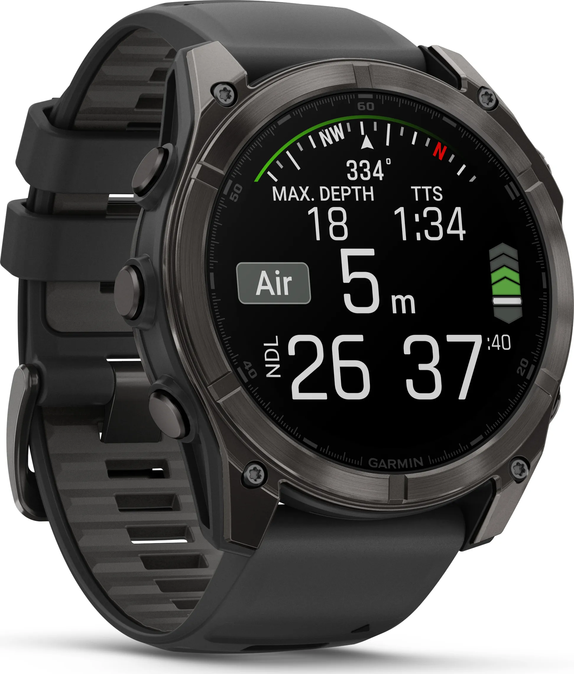 Garmin Fenix 8 Amoled 51mm, Sapphire Carbon Gray DLC Titanium - Black/Pebble Grey Silicone Strap